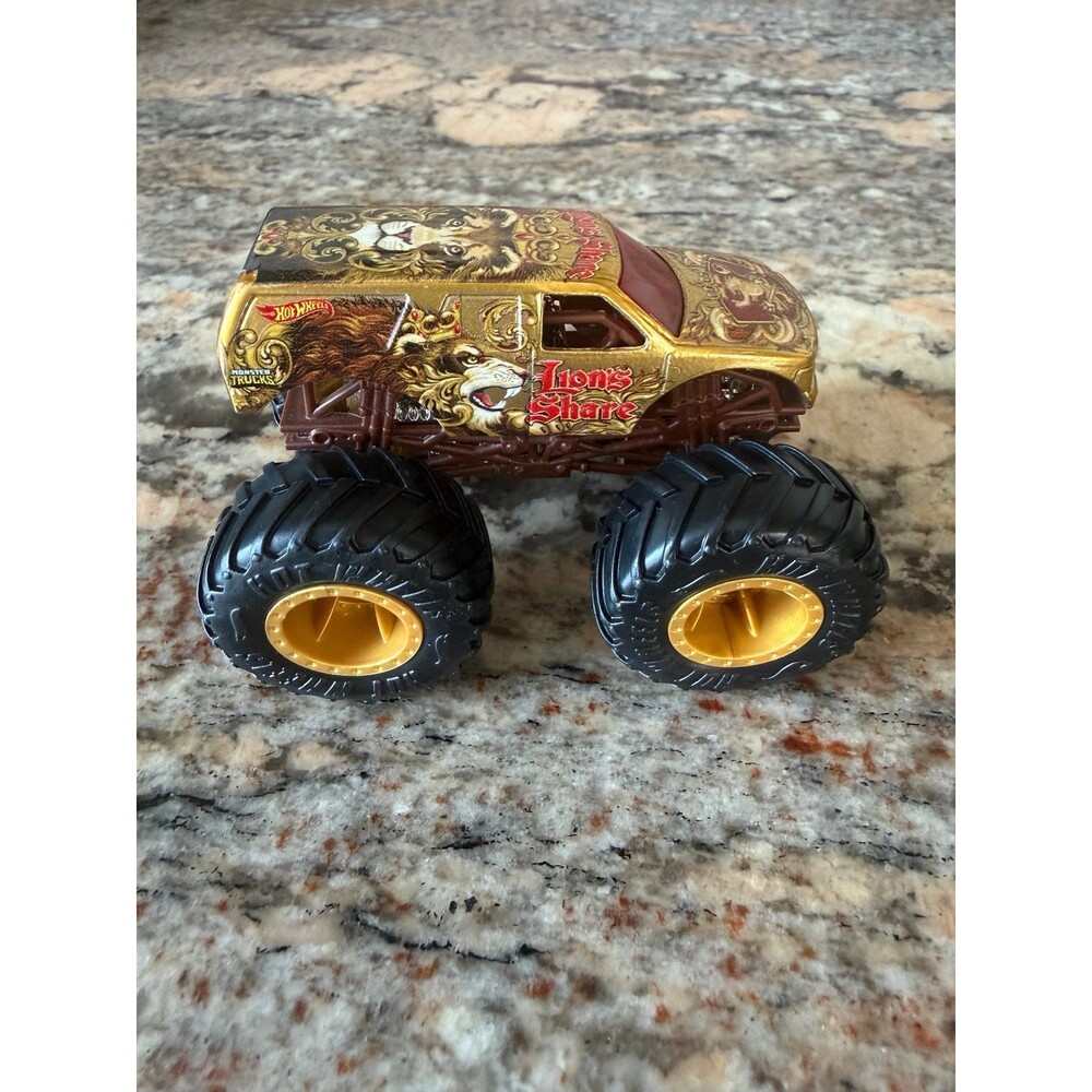 Hot Wheels Lion's Share Gold Monster Trucks Loose Die Cast Toy Car
